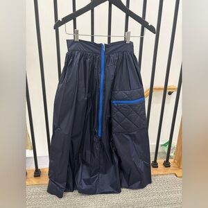Byblos Navy Blue Skirt with Bright Blue Zipper Detail